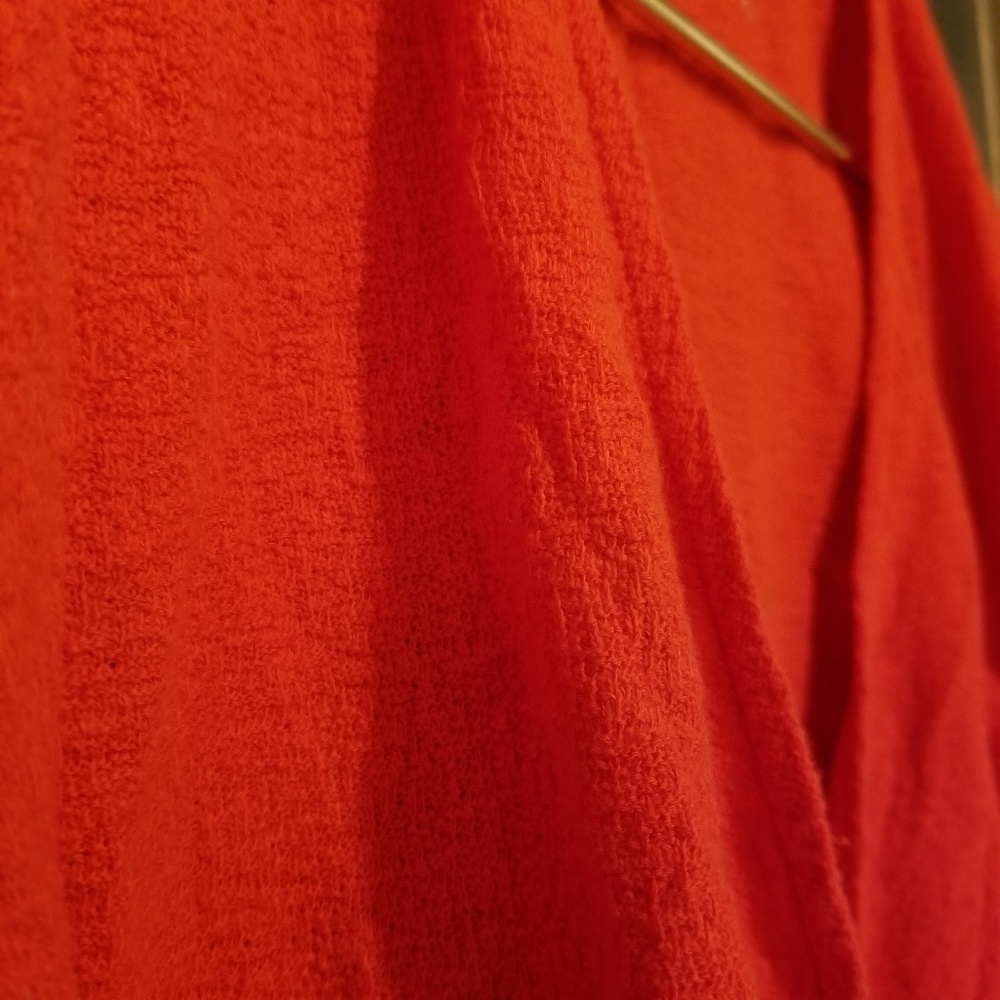 Madewell Texture & Thread Wrap Top Side Tie Red XL - Picture 6 of 6